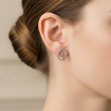 Load image into Gallery viewer, Sterling Silver Abstract Face Stud Earrings
