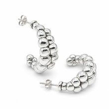 Load image into Gallery viewer, Sterling Silver Ball Hoop Earrings
