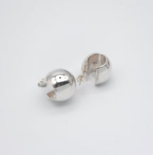 Load image into Gallery viewer, Sterling Silver Dome Hoop Earrings
