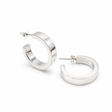 Load image into Gallery viewer, Sterling Silver Boxy Hoops 5mm x 24mm
