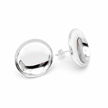 Load image into Gallery viewer, Sterling Silver 22mm Half Dome Stud Earrings
