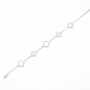 Mother of Pearl and CZ Clover Bracelet