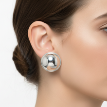 Load image into Gallery viewer, Sterling Silver 22mm Half Dome Stud Earrings
